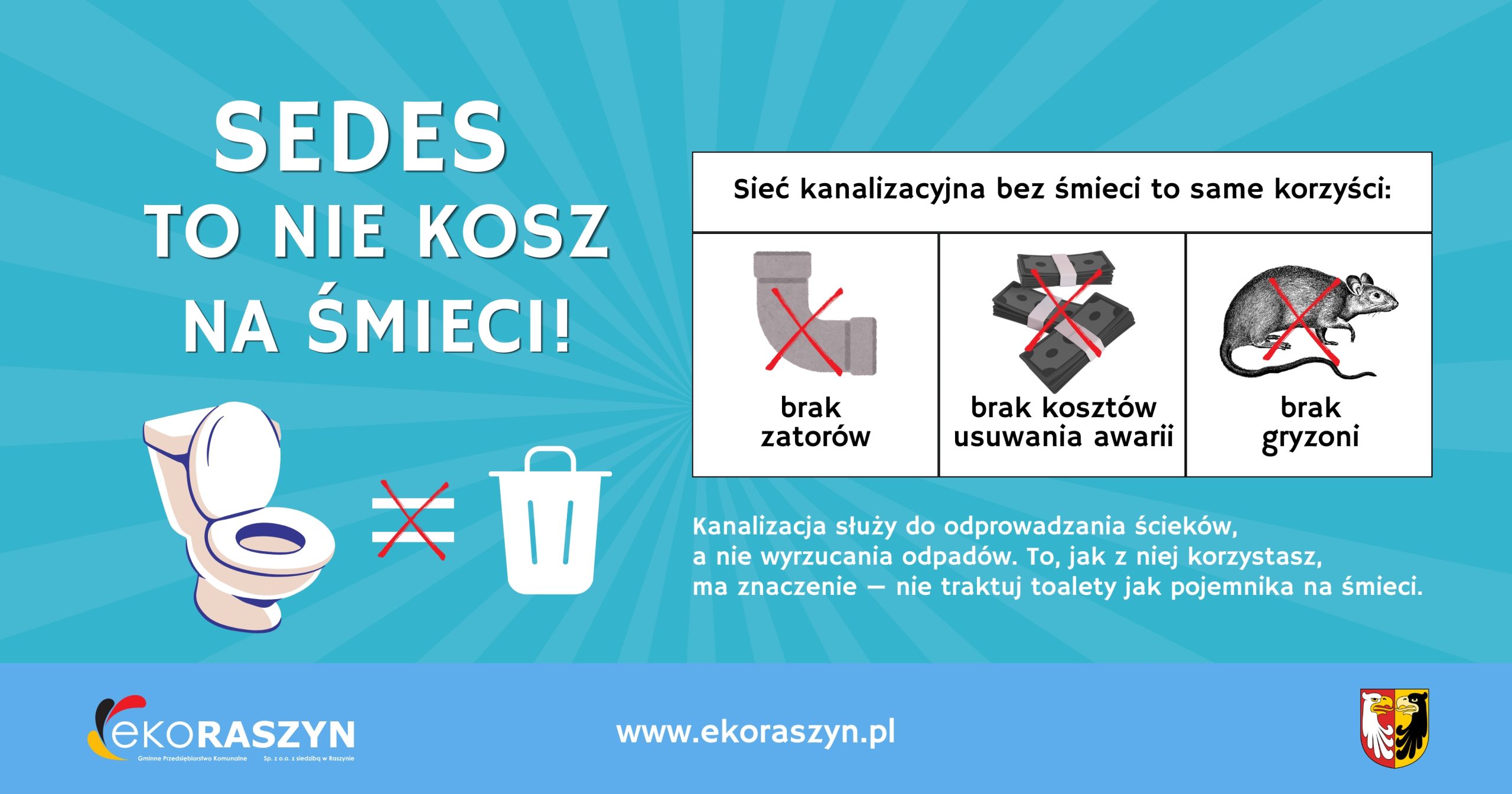 Nie wrzucaj śmieci do kanalizacji