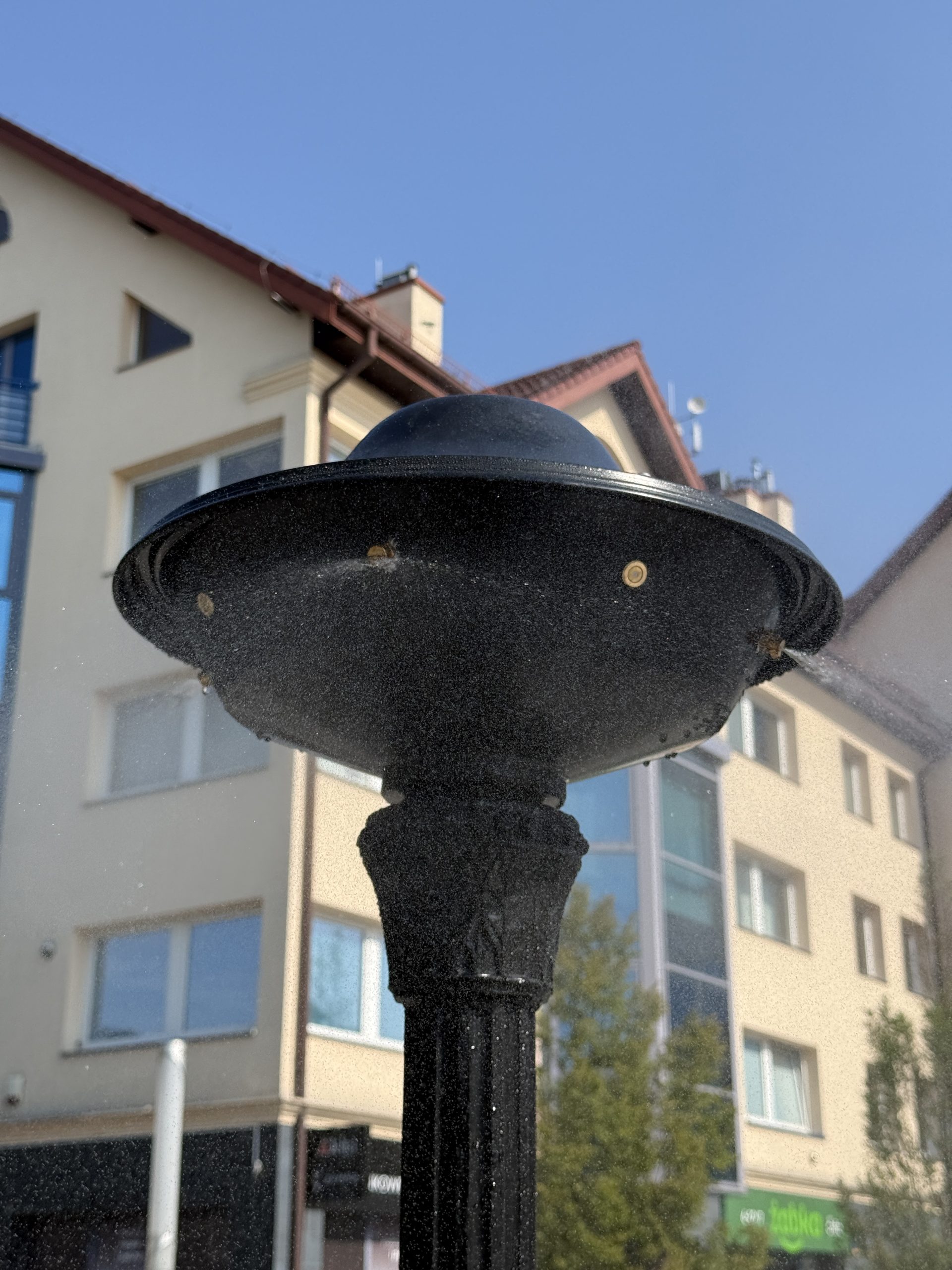 Kurtyna wodna na rynku w Raszynie